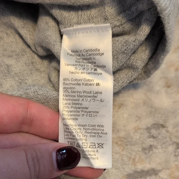 J. Crew Women's Cotton-Wool Blend Teddie Sweater In Heather Grey - Picture 5 of 5